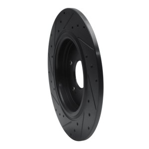 Honda Odyssey Brake Rotor (1) - Rear Right - R1 Concepts - Drilled & Slotted - Black - `18-`25